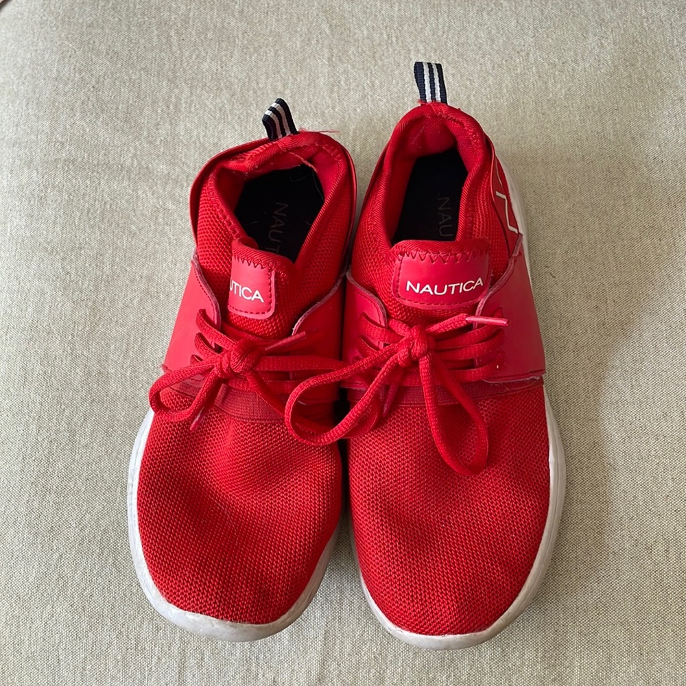 Red Nautica tennis shoes
